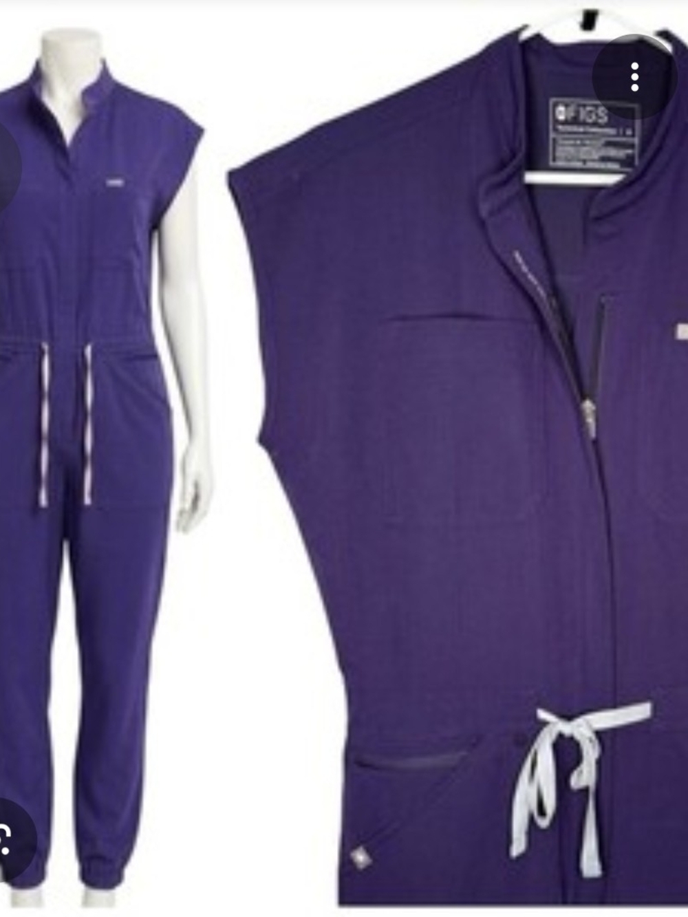 FIGS Scrubs Deep Purple RAFAELA Jumpsuit - XS Tall